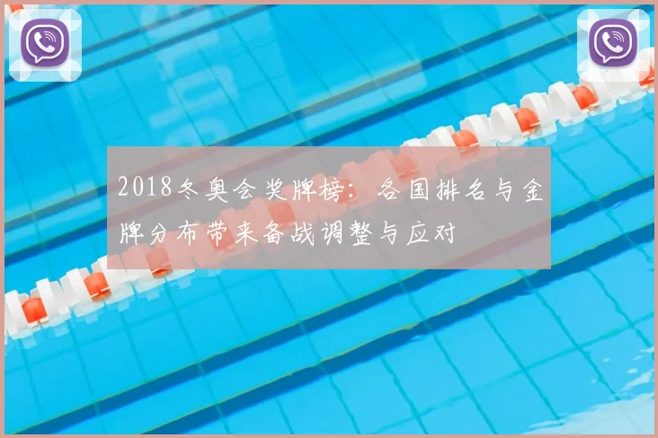 2018冬奥会奖牌榜：各国排名与金牌分布带来备战调整与应对